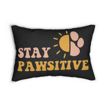 Paws Up! Spun Polyester Lumbar Pillow - Fun Pet Decor