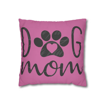 Dog Mom Poly Canvas Pillowcase | Stylish Pet Lover Decor