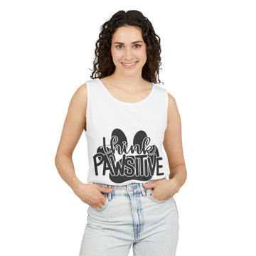 Think Pawsitive Unisex Garment-Dyed Tank Top for Dog Lovers