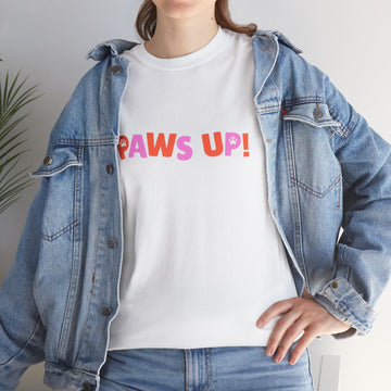 Paws Up Unisex Heavy Cotton Tee - Fun Pet Lover's T-Shirt