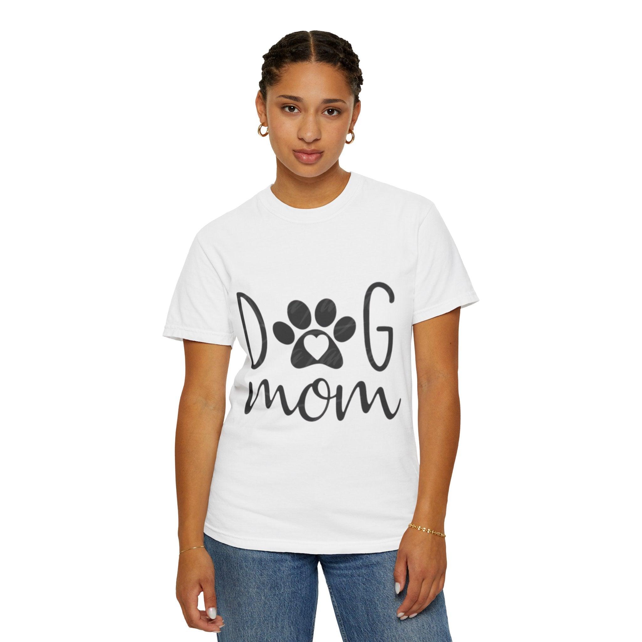 Dog Mom Unisex Garment-Dyed T-Shirt - Cute Pet Lover Tee