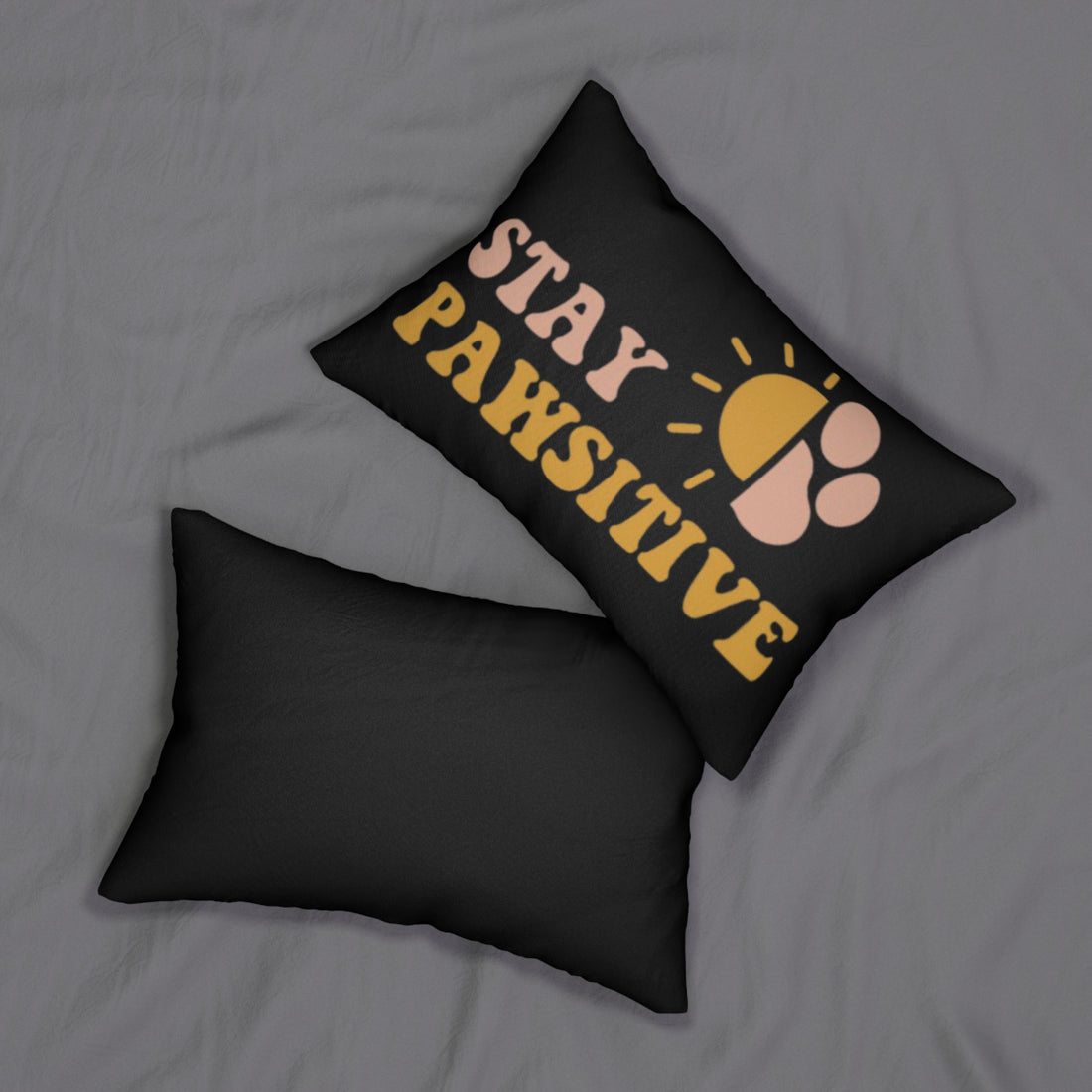 Paws Up! Spun Polyester Lumbar Pillow - Fun Pet Decor