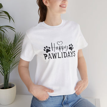 Happy Pawlidays Unisex Jersey T-Shirt - Perfect for Pet Lovers