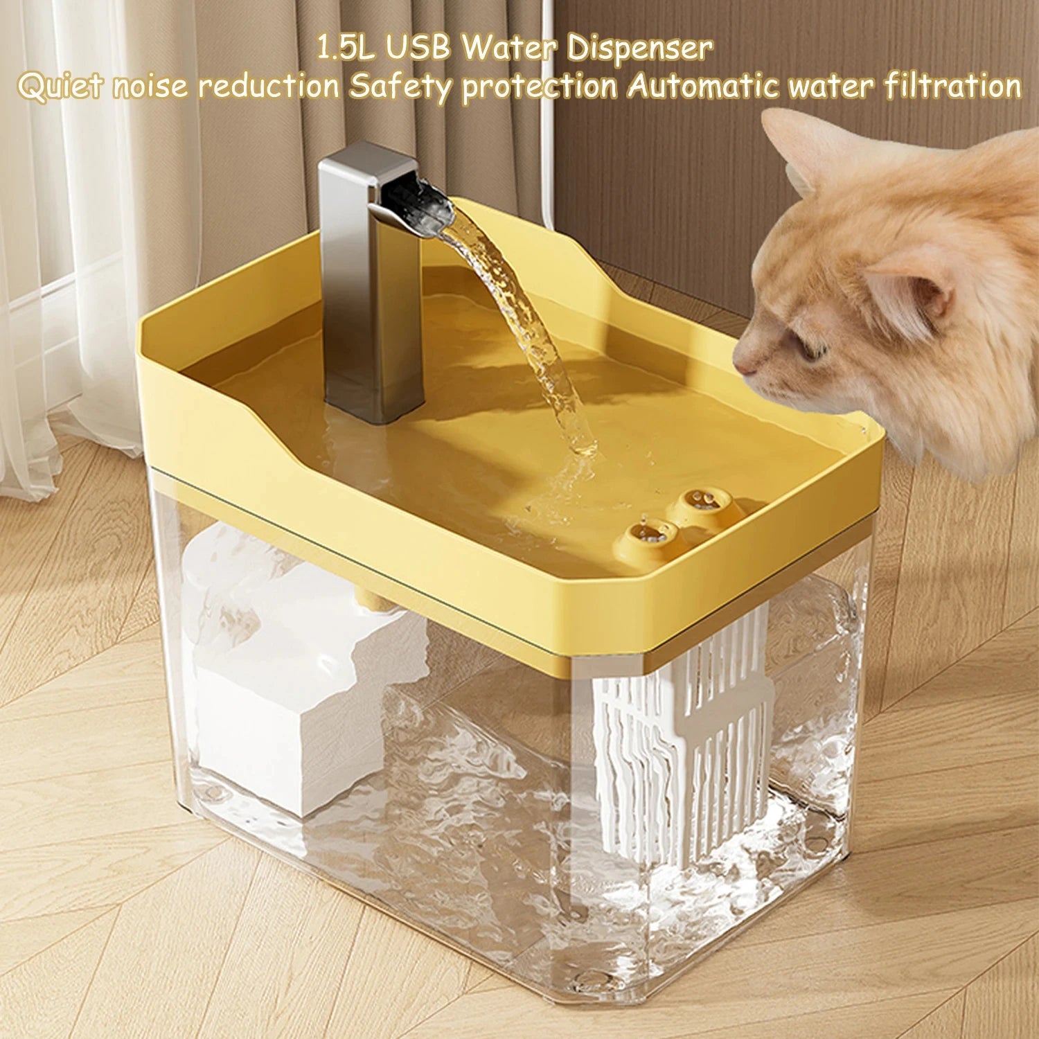 Automatic Cat Water Fountain – USB Powered, Filtered & Anti-Dry