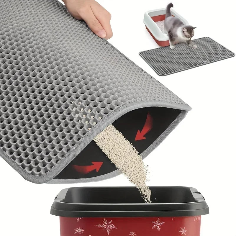 Waterproof Cat Litter Mat – Double-Layer Honeycomb, Non-Slip & Urine-Proof