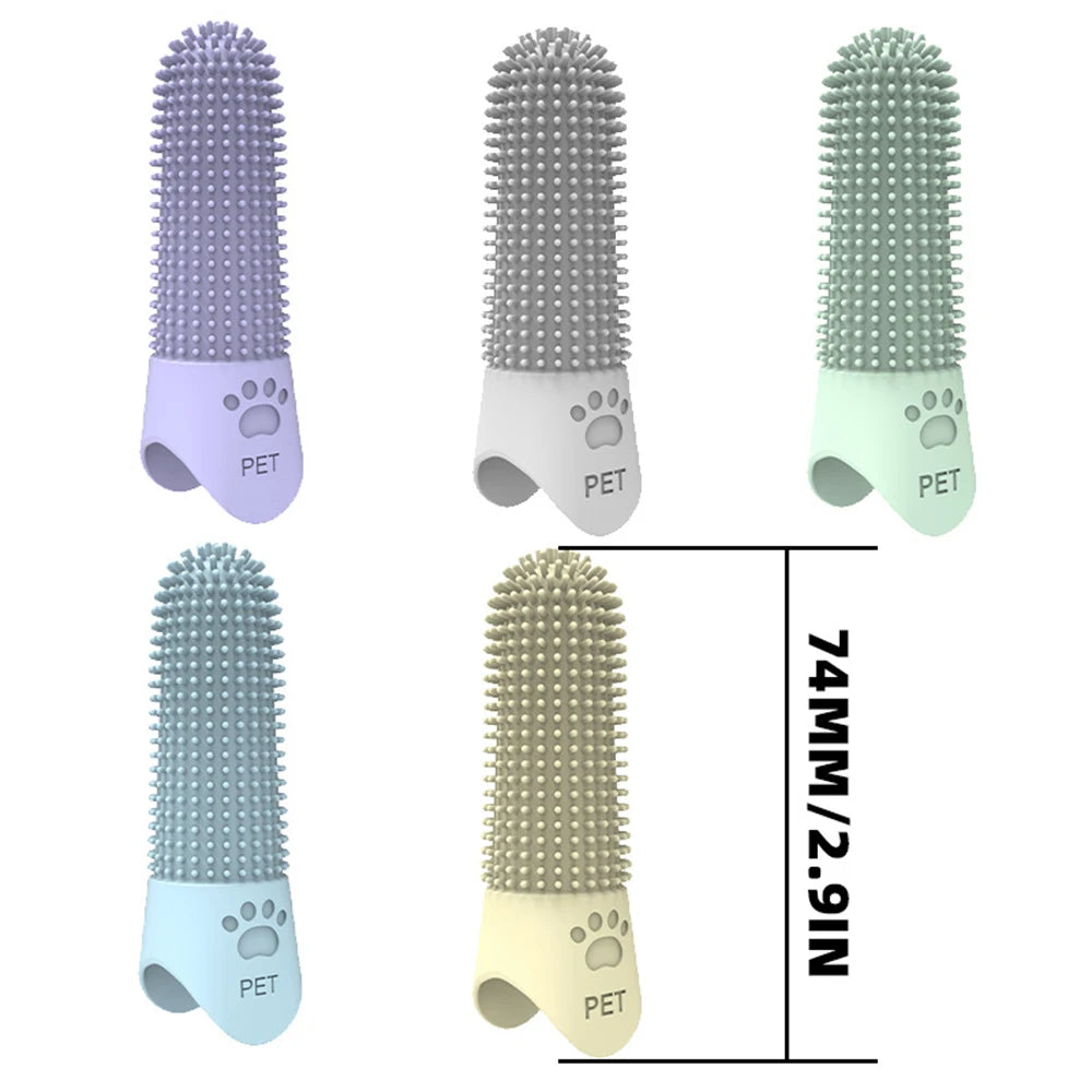 Silicone Pet Toothbrush – Finger Cleaner for Dogs & Cats